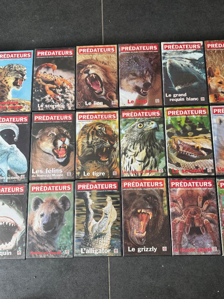 Serie vhs Predateurs jaren 90, Gebruikt, Documentaire, Verzenden, Alle leeftijden