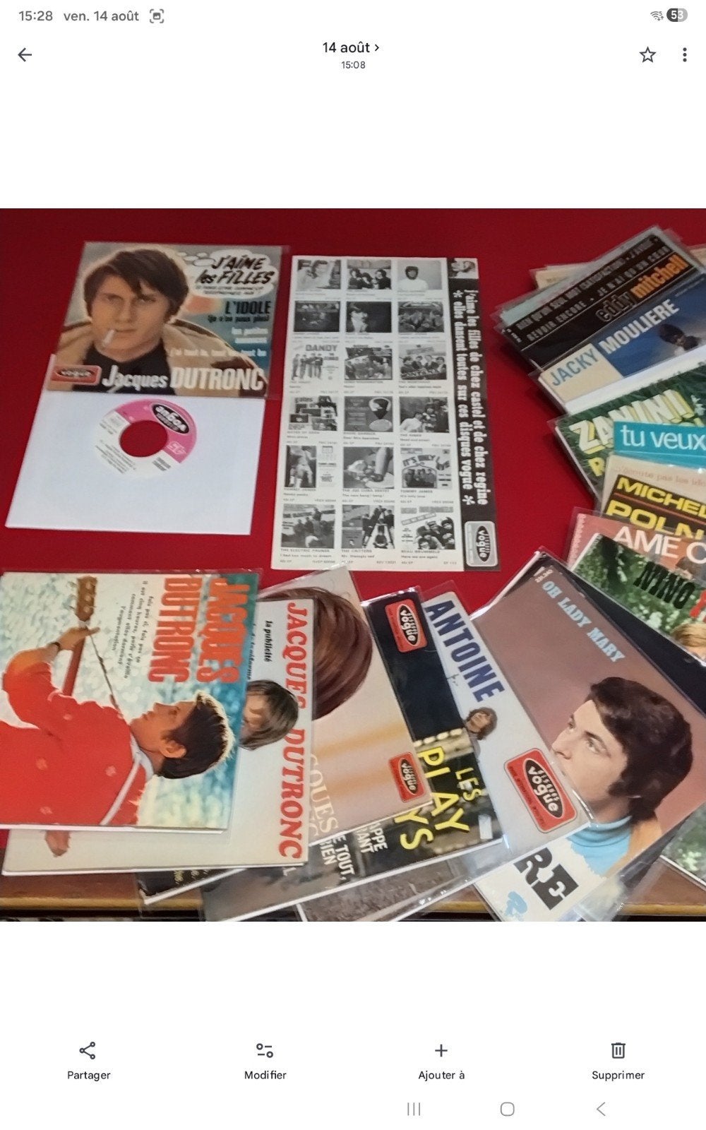lot 30 vinyl EP 45T.YÉYÉ 60S.. Dutronc + insert, polnareff, Hobby en Vrije tijd, Ophalen of Verzenden