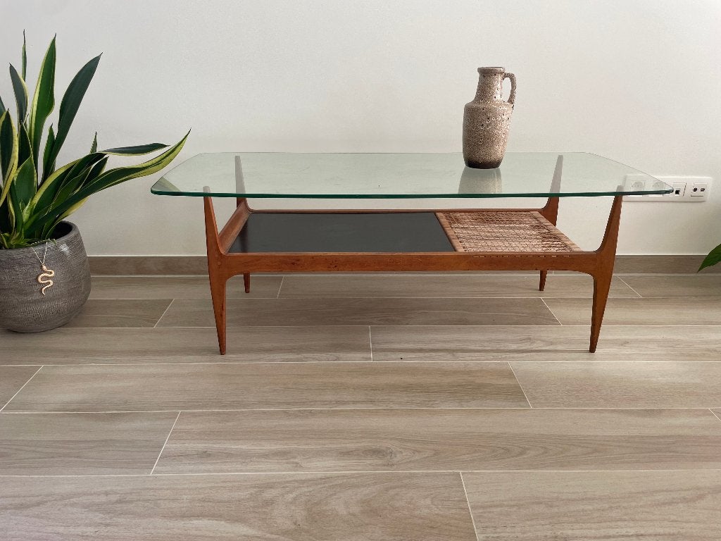 prachtig vintage salontafel, Ophalen, Gebruikt, Teakhout