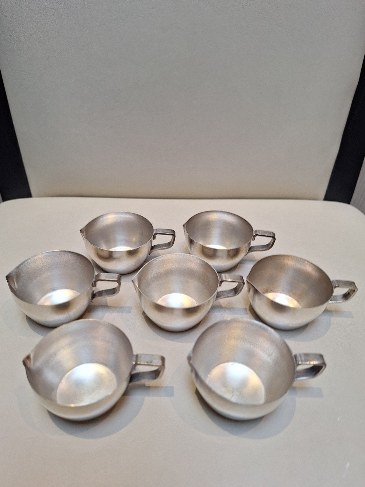 7 verzilverde melkkannetjes, Antiek en Kunst, Antiek | Zilver en Goud, Ophalen of Verzenden
