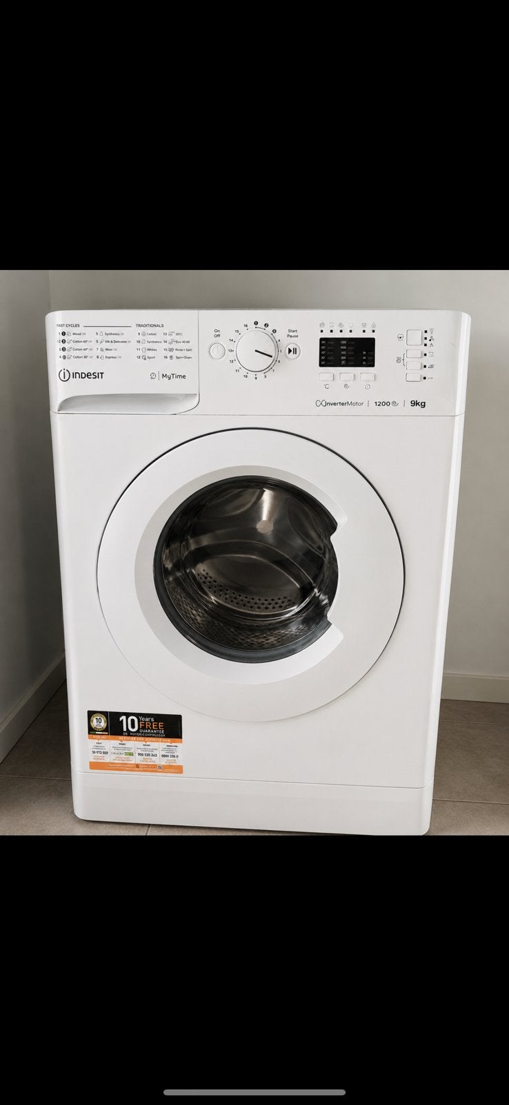 Lave-linge Indesit 9 kg 1200 tr/min – excellent état, Enlèvement, Comme neuf