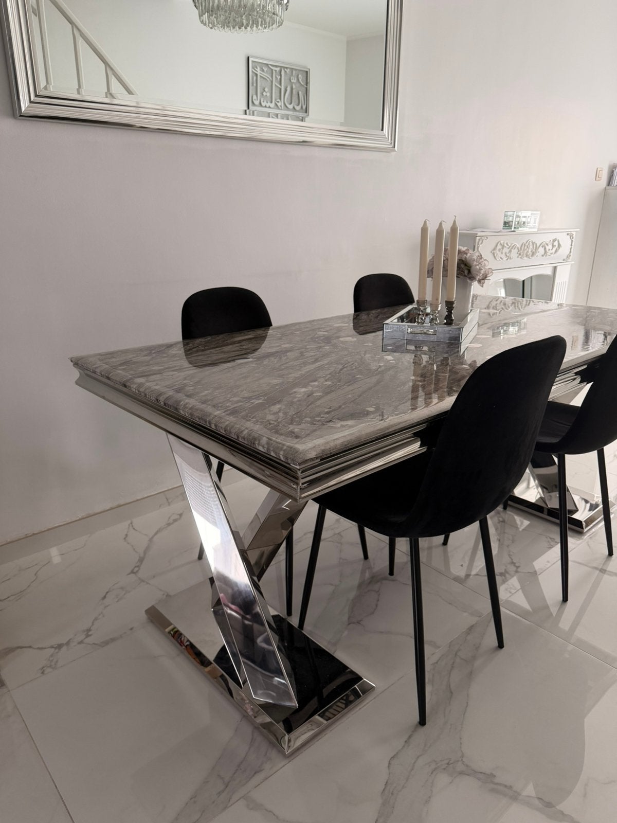 Table chaise étagère buffet miroir, Enlèvement, Comme neuf, Verre