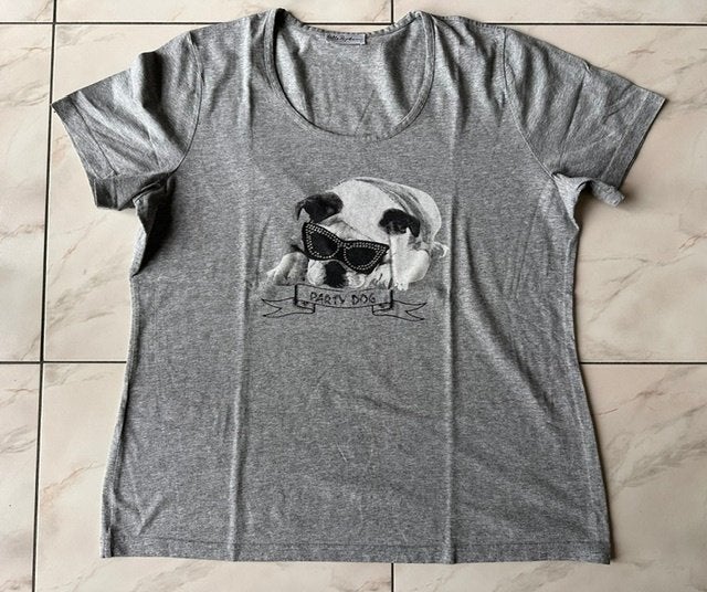 t-shirt Ulla Popken taille 46/48 (nr7576), Gris, Enlèvement ou Envoi, Ulla Popken, Chemise ou Top