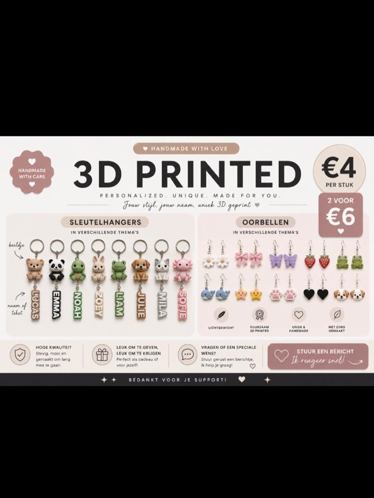 Ik verkoop gepersonaliseerde 3d prints, Diversen, Overige Diversen, Nieuw, Ophalen of Verzenden