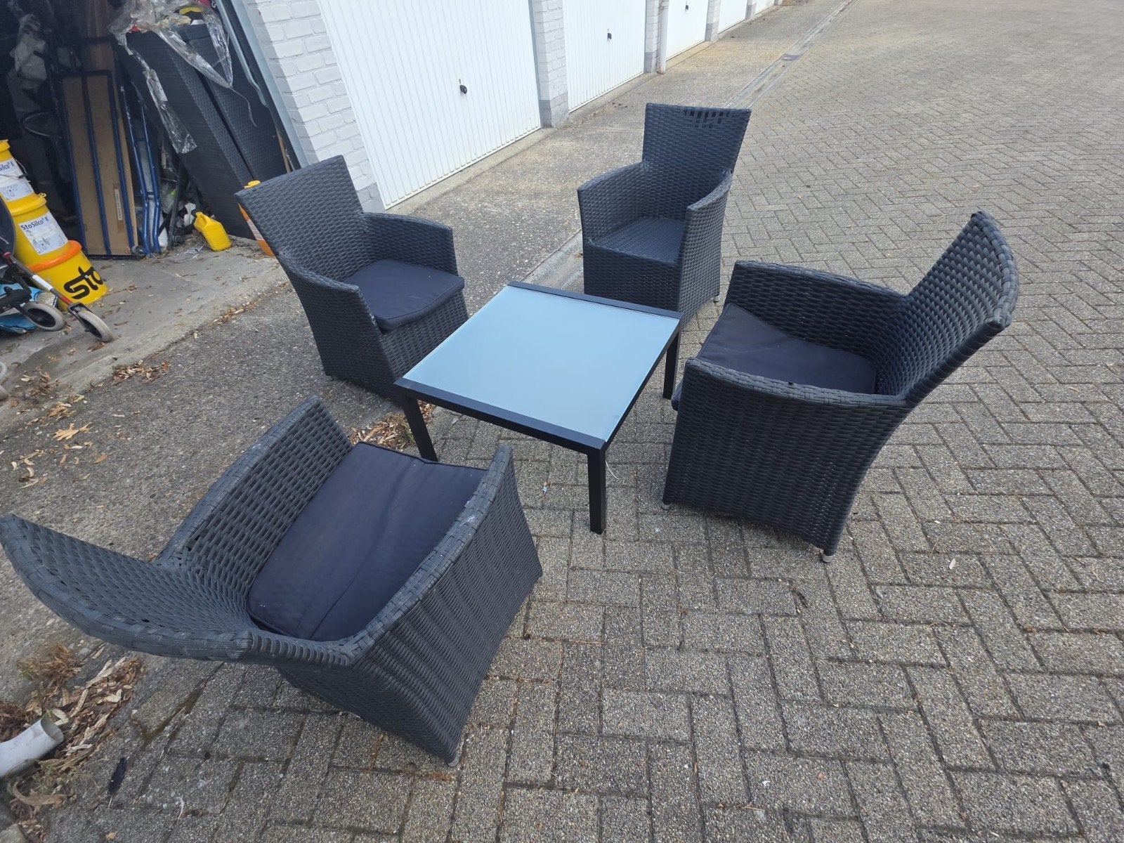 loungesets bristol zie foro"s in goede staat met tafel +2 ku, Ophalen of Verzenden