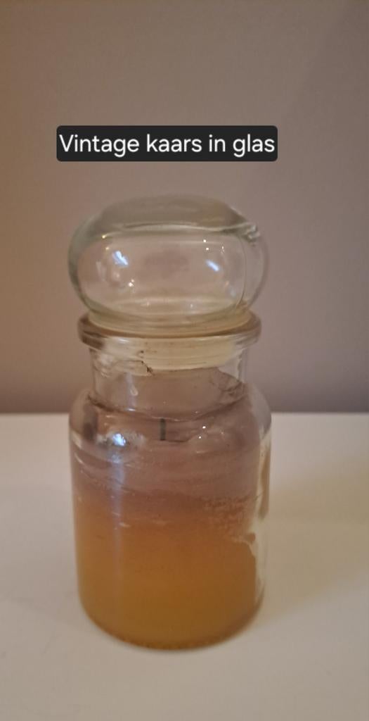 Vintage kaars in glas, Ophalen, Kaars