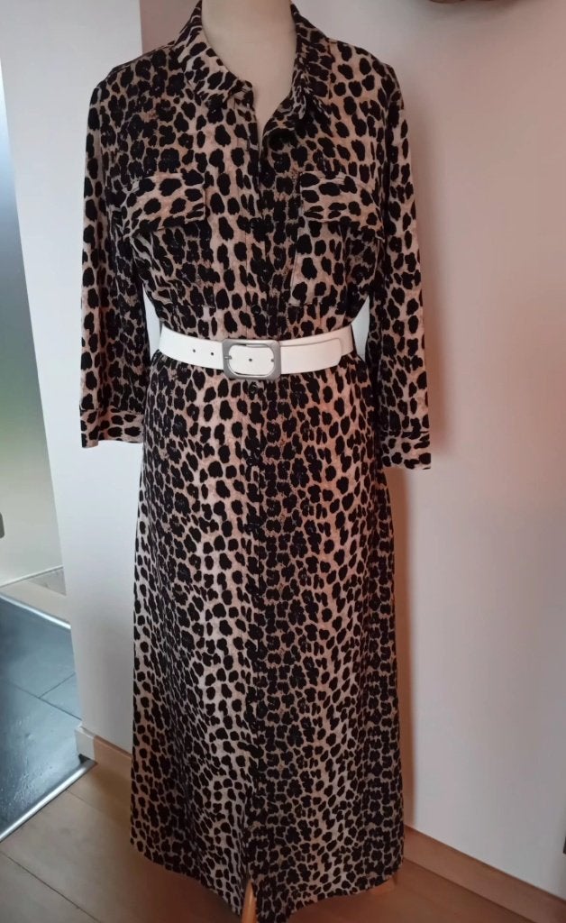 Jurk Ambika met print , maat L, Kleding | Dames, Zwart, Maat 42/44 (L), Ophalen of Verzenden, Zo goed als nieuw