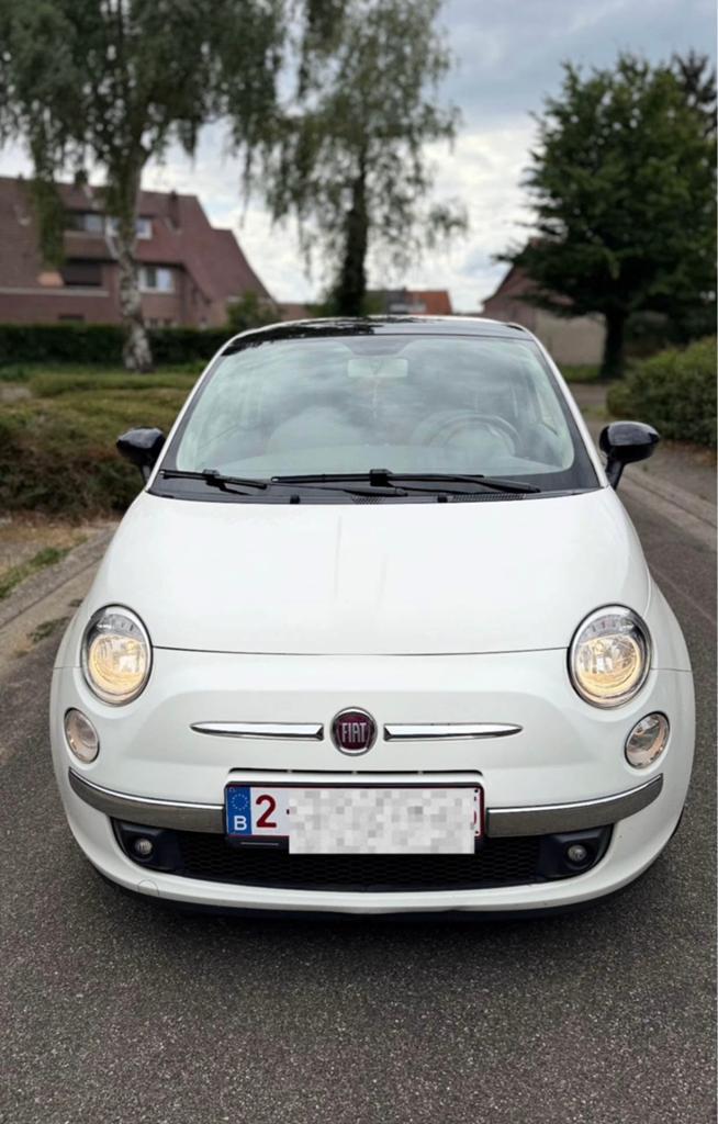 Fiat 500, Auto's, Wit, Particulier, Panoramadak, Te koop