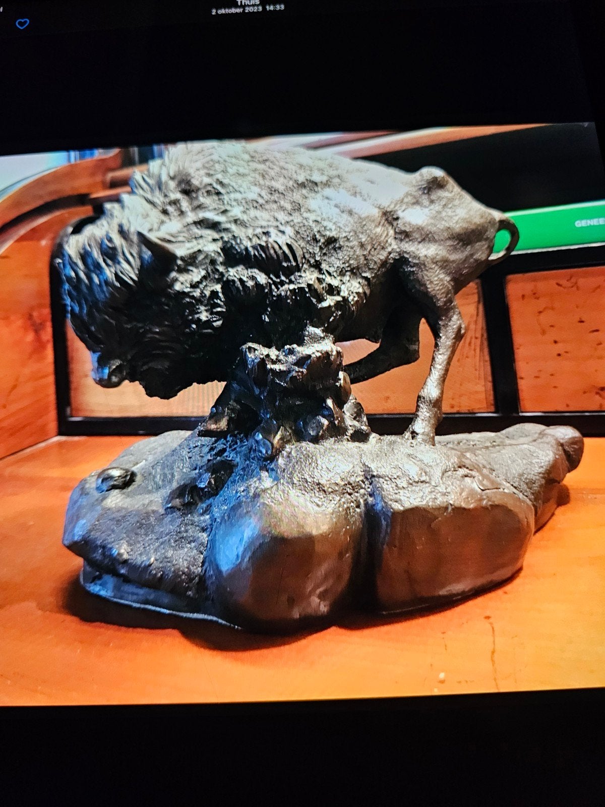 Mooi bronzen buffel, Ophalen