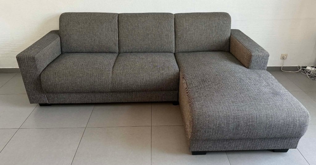 hoekzetel grijs – gereinigd – levering mogelijk, Ophalen of Verzenden, Zo goed als nieuw, Stof