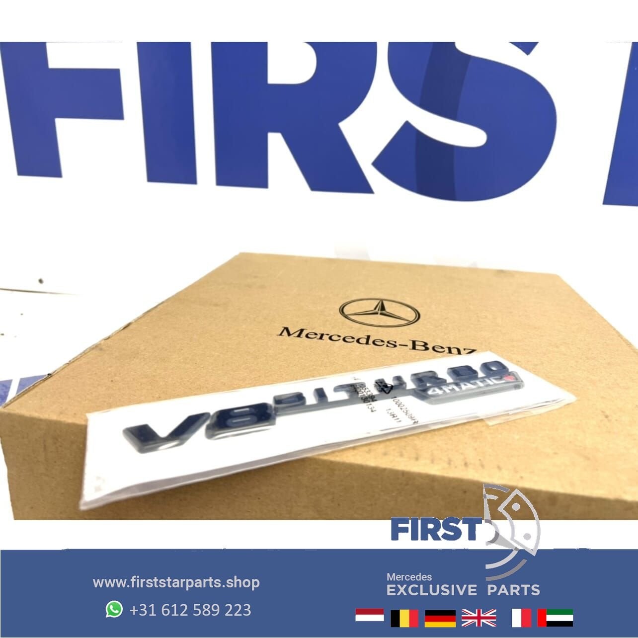 V8 BITURBO 4MATIC+ zijscherm EMBLEEM LOGO SET BADGE Mercedes, Utilisé, -, -, Enlèvement ou Envoi