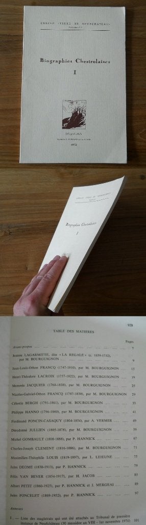 Biographies chestrolaises - Cercle Terre de Neufchâteau, Enlèvement ou Envoi, Utilisé