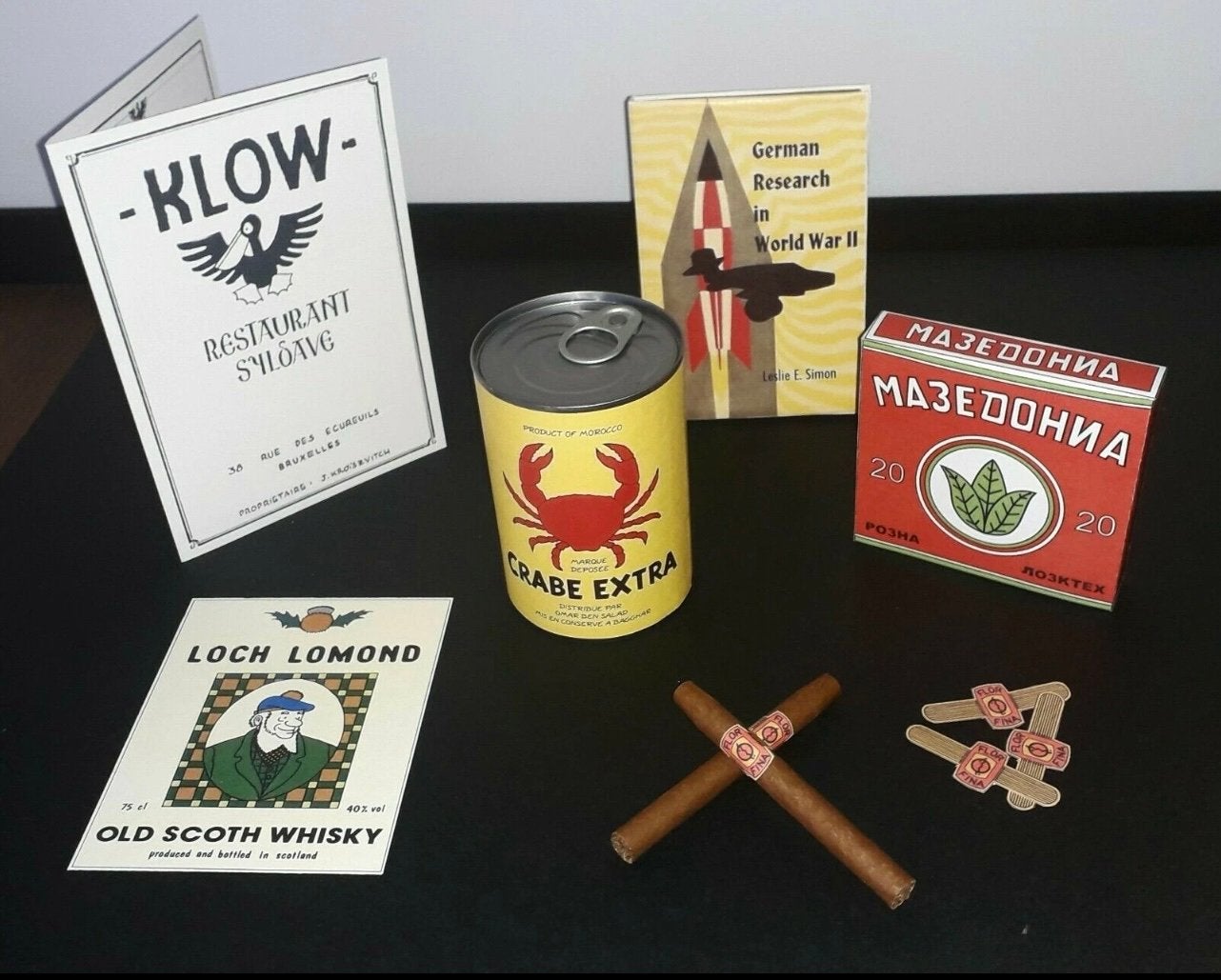 Tintin lot 02 d’objets dérivés de la B.D. à échelle 1:1, Envoi, Tintin, Comme neuf, Autres types