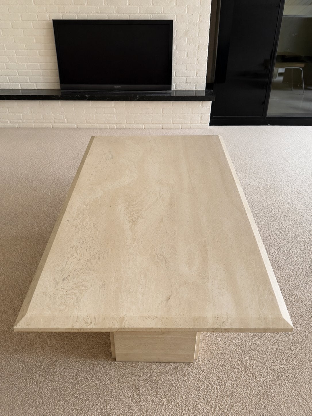 Travertin salontafel, natuursteen, Huis en Inrichting, Ophalen, Zo goed als nieuw