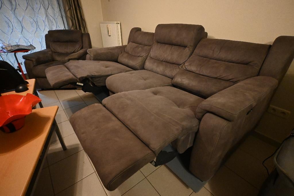 zetel 3 zit en 1 zit, Ophalen, 150 tot 200 cm, Driepersoons, Zo goed als nieuw
