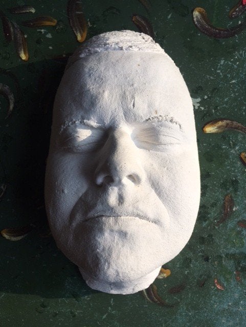 HR Giger dodenmasker, masker gips UNIEK, Ophalen, Gips, Masker, 20 - 50 cm
