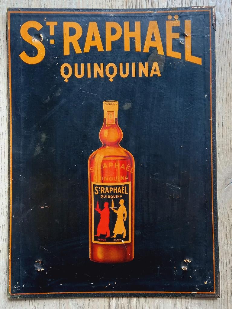 Panneau publicitaire en carton Saint Raphaël vers 1950, Collections, Enlèvement ou Envoi, Comme neuf, Panneau publicitaire