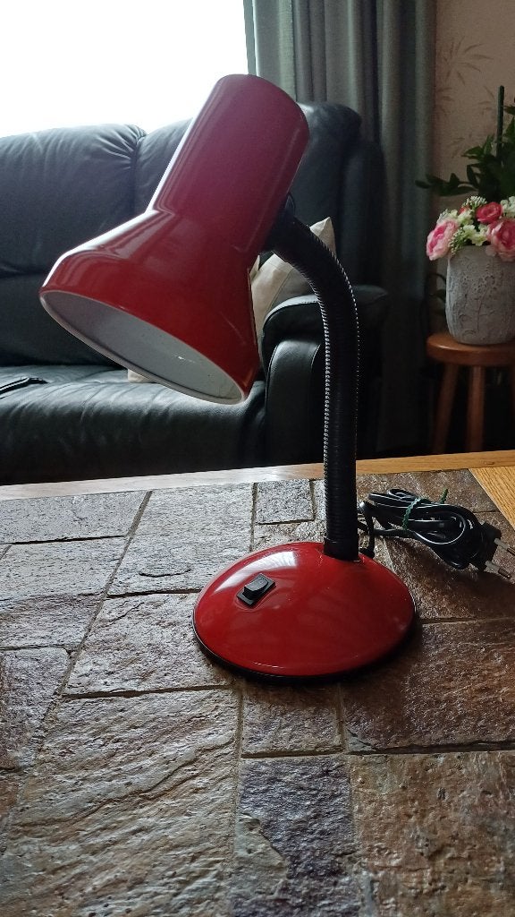 Ancienne lampe de bureau, de chevet, Vintage, E14 (petit), Métal, Avec interrupteur