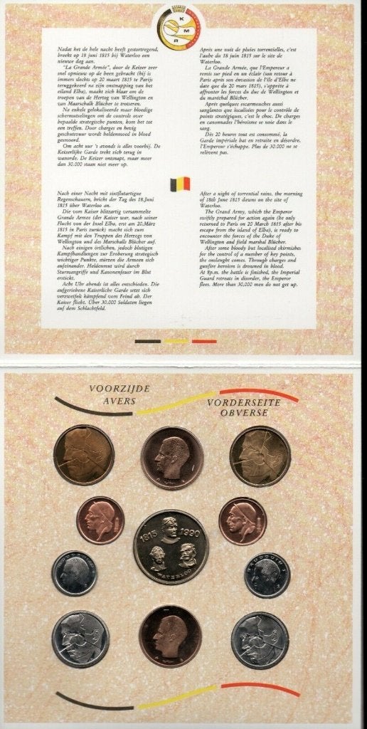 Belgique : Set annuel 1990 FR + VL (10 pièces), Envoi, Série