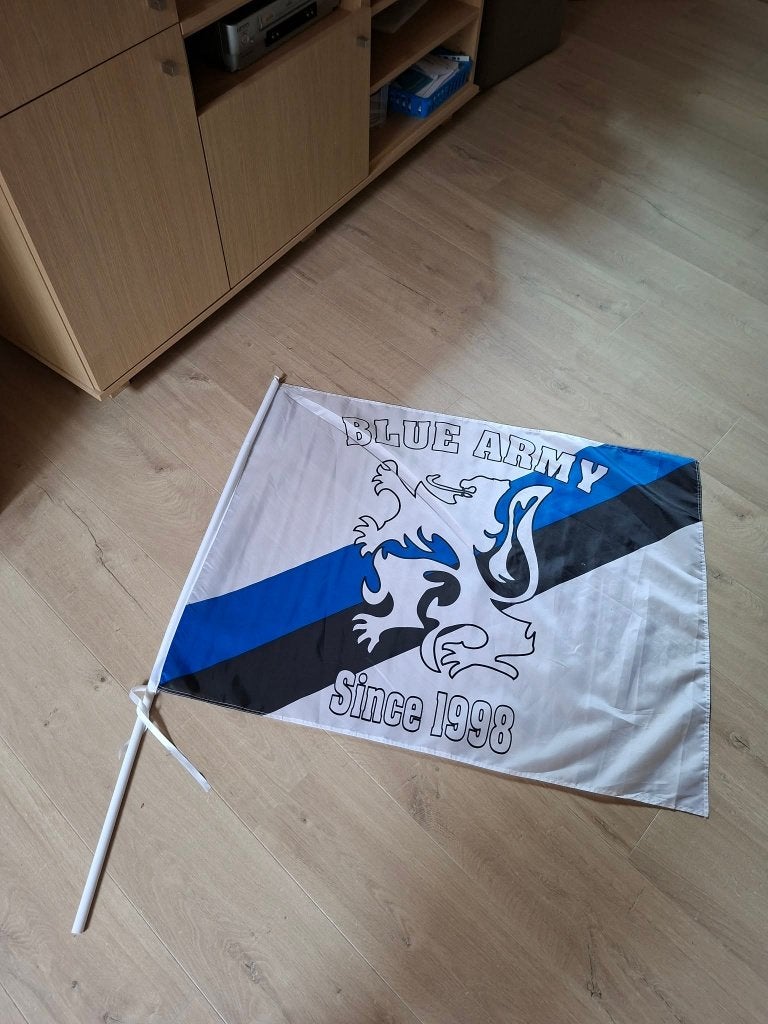 Supportersvlag "Club Brugge" met stok, Ophalen of Verzenden, Gebruikt