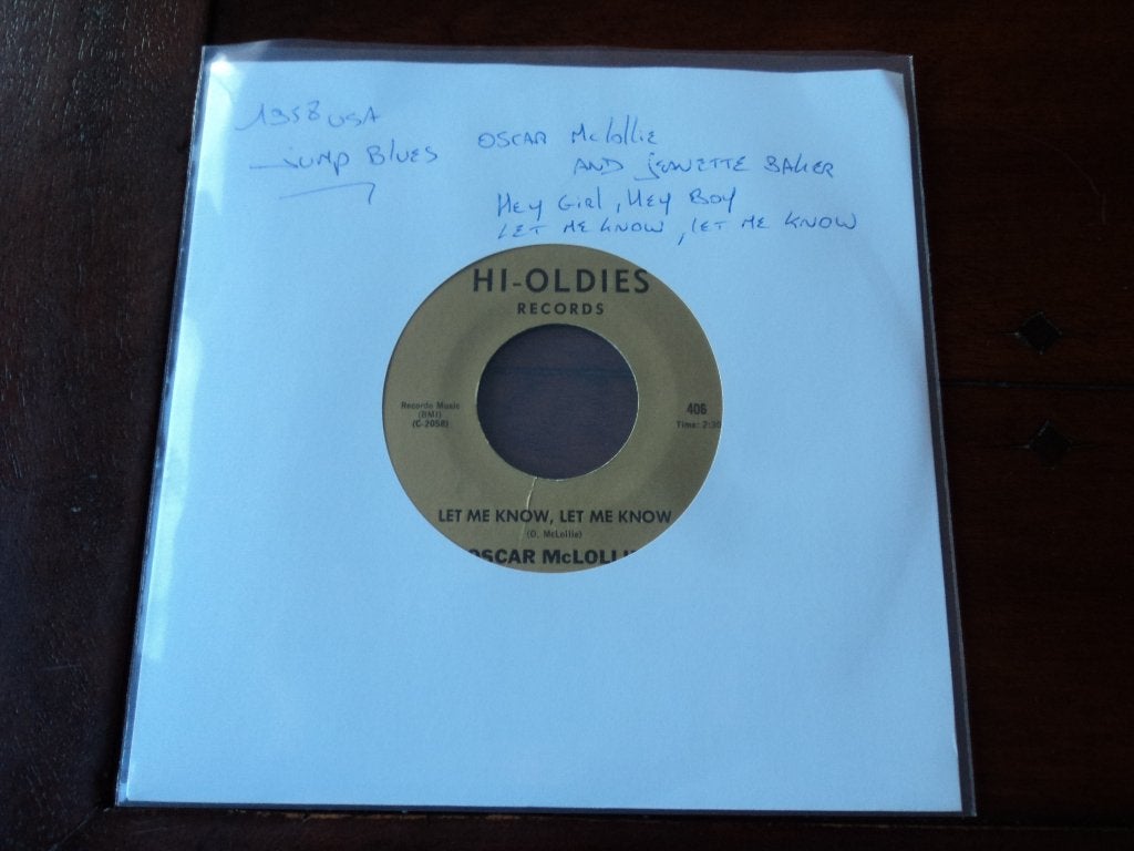 Oscar McLollie: Let me know (1958 Jump Blues!), 7 inch, Ophalen of Verzenden, Zo goed als nieuw, Jazz en Blues