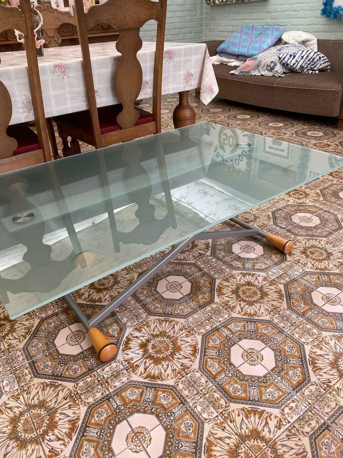 Table basse en verre - table à manger, Maison & Meubles, Tables | Tables de salon, Enlèvement, Comme neuf