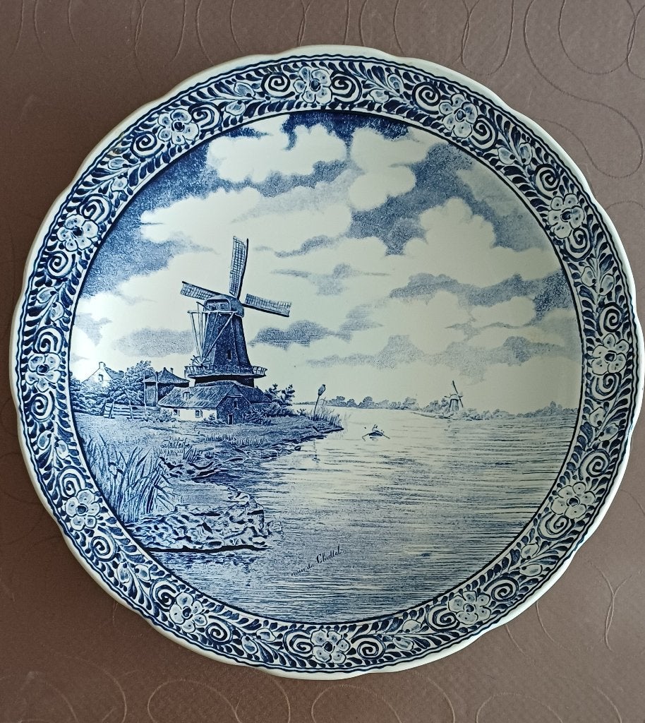 Grote Delftse schaal Boch, Huis en Inrichting, Woonaccessoires | Schalen en Manden, Ophalen, Porselein of Keramiek, Schaal, Rond