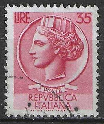Italie 1953/1954 - Yvert 653 - Munt van Syracus - 35 l. (ST), Verzenden, Gestempeld