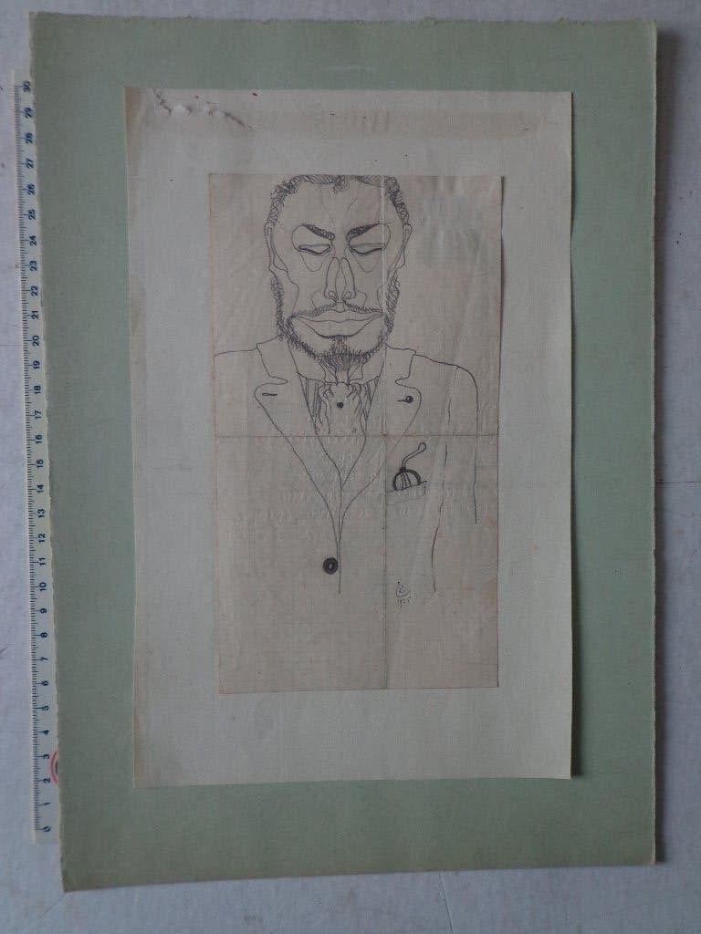 ongewone tekening Laurent Grenier de Cauville uit 1938, Ophalen of Verzenden