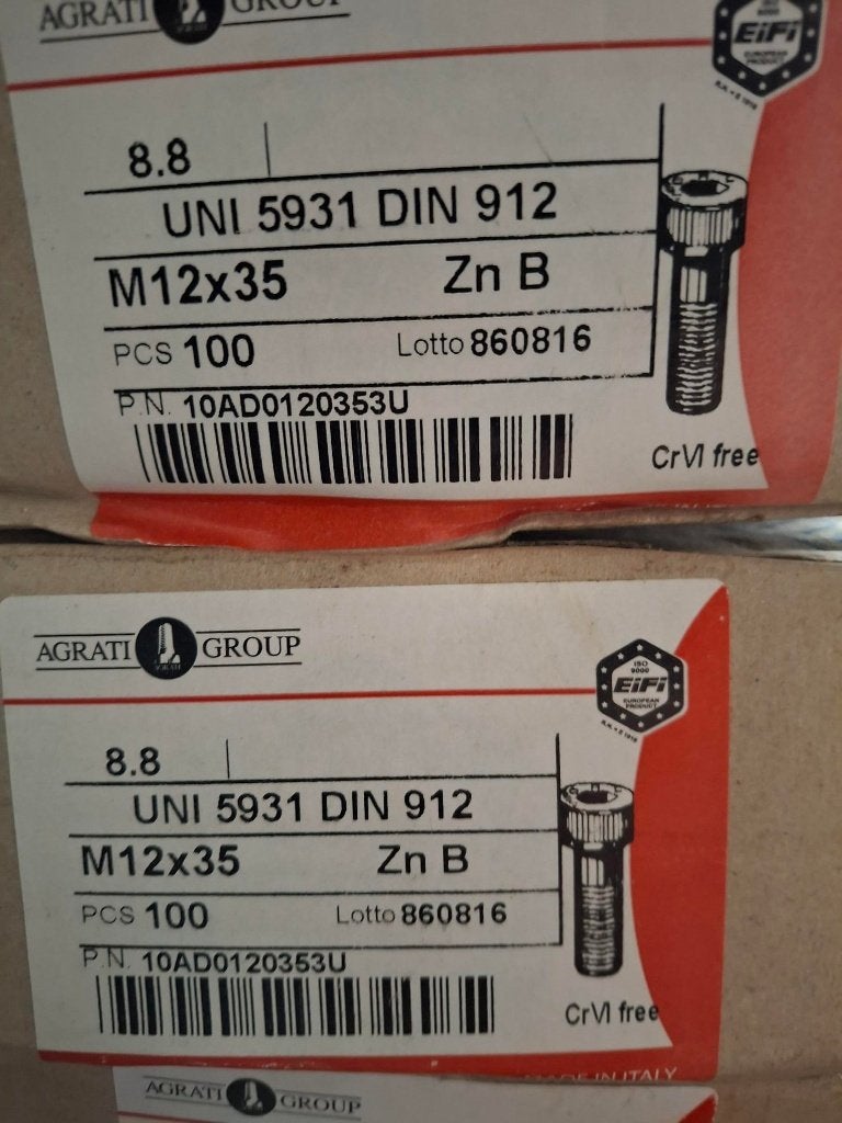 Nieuwe BOUTEN glansverzinkt M12., Ophalen, Nieuw, Bouten of Moeren