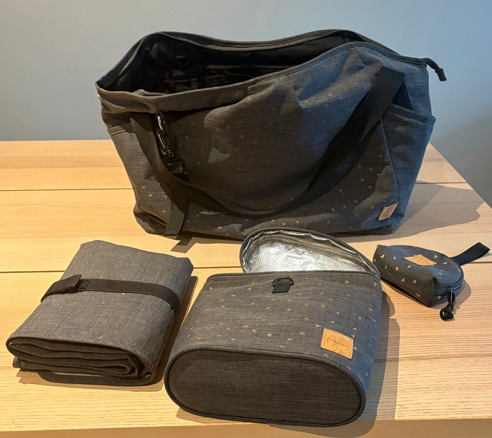 Lassig luiertas, tweeling, Lässig, Gebruikt, Bevestiging voor kinderwagen, Grijs