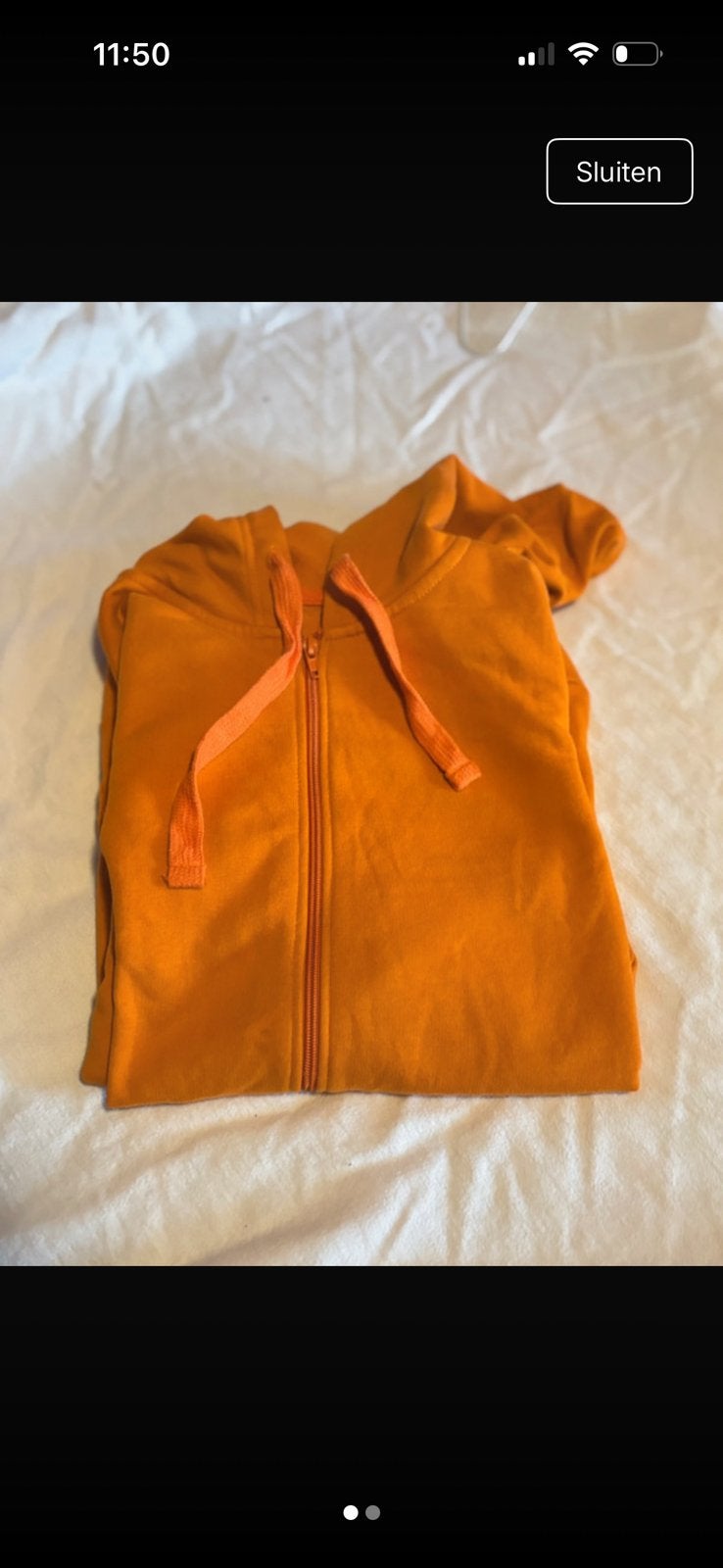 Sweat à capuche zippé orange, Envoi, Comme neuf, Taille 34 (XS) ou plus petite, Orange