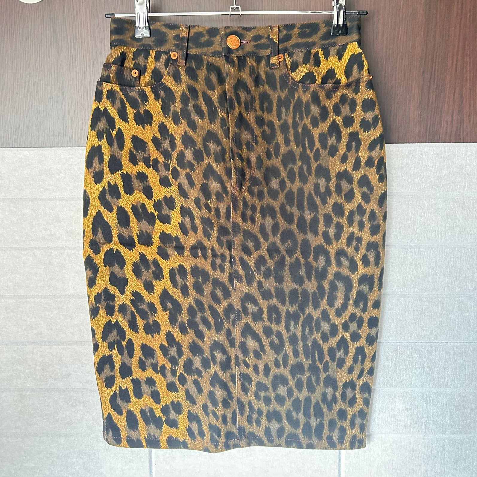 Jean-Paul Gaultier spijkerrok luipaardprint - maat 38 -, Kleding | Dames, Ophalen of Verzenden, Zo goed als nieuw, Maat 38/40 (M)