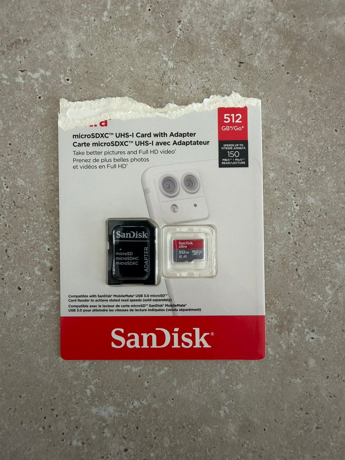 SanDisk MicroSDXC Ultra 512GB, Audio, Tv en Foto, Ophalen of Verzenden, Nieuw, MicroSDXC, 512 GB
