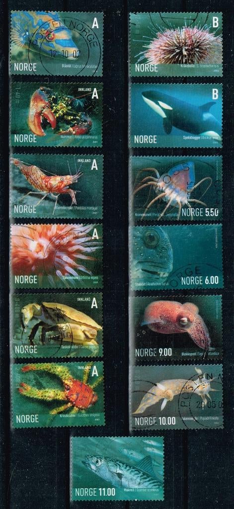 Timbres-poste de Norvège - K 5051 - vie marine, Timbres & Monnaies, Timbres | Europe | Scandinavie, Envoi, Norvège, Affranchi