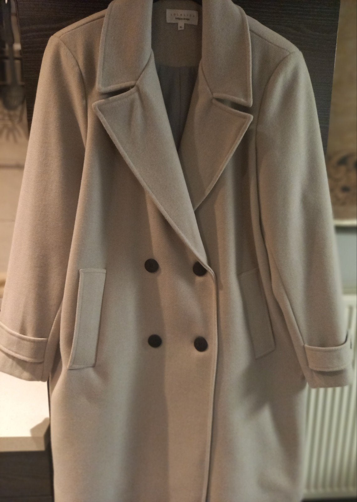 Nieuwe mantel, Kleding | Dames, Jassen | Zomer, Ophalen, Maat 46/48 (XL) of groter, Beige