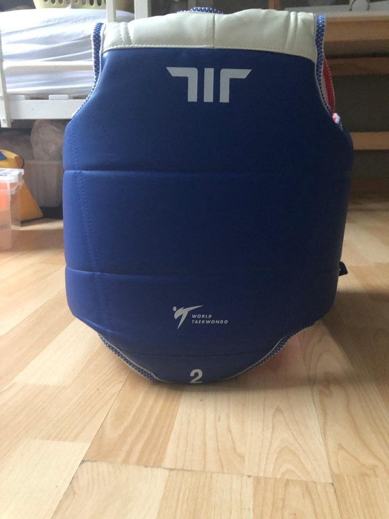 plastron taekwondo T 8-12 ans, Sports & Fitness, Taekwondo, Taille XS ou plus petite, Comme neuf, Enlèvement