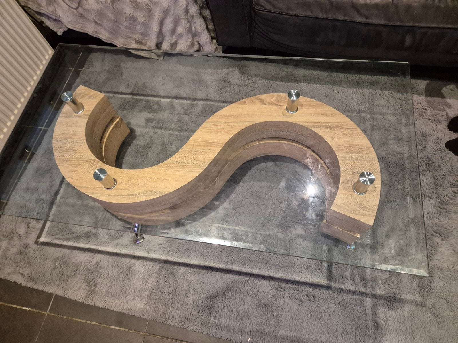 Salontafel in s vorm met 2 krukjes die onder de tafel passen, Huis en Inrichting, Ophalen