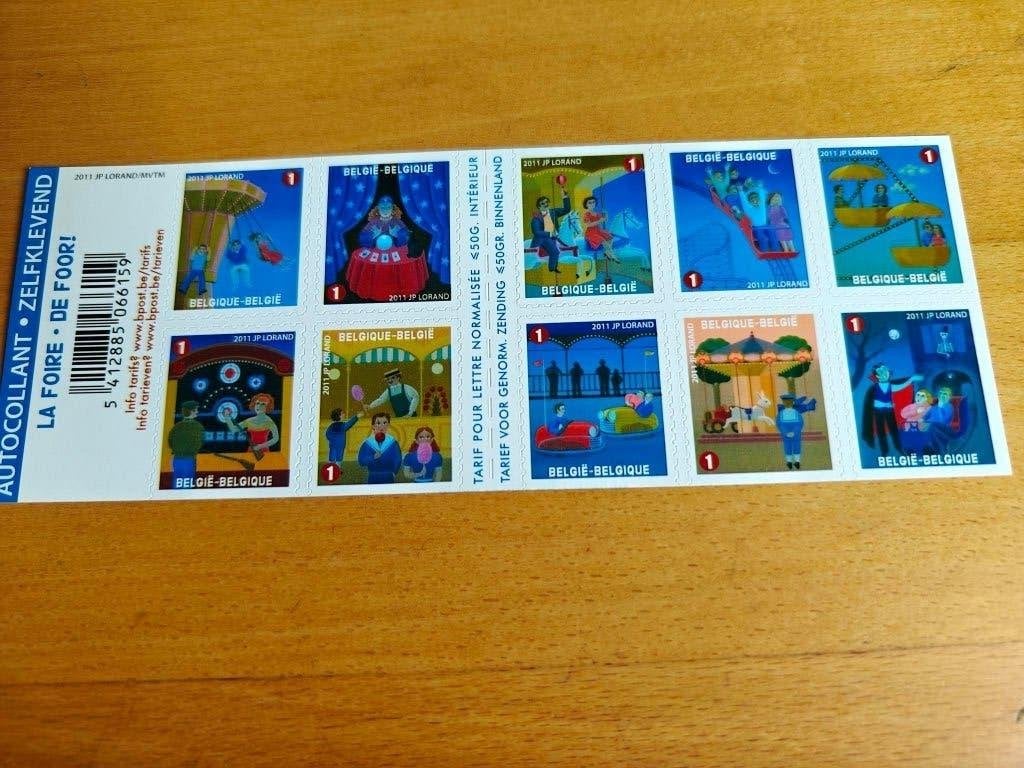 2009 Le cirque OBP B 105, Sans timbre, Non oblitéré, Timbre-poste, Envoi