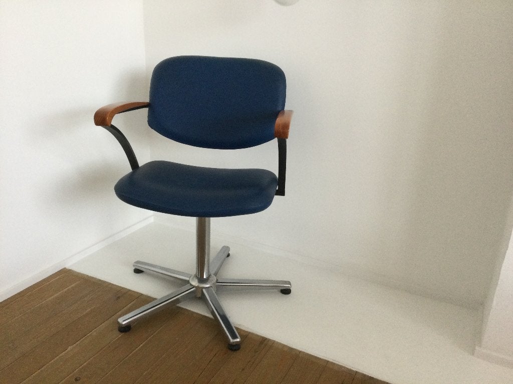 Draaistoel Blauwe skai (set van 3), Ophalen, Gebruikt, Blauw