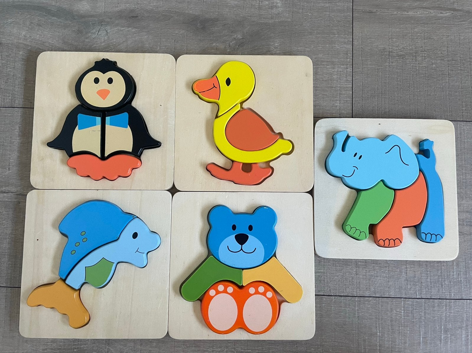 Houten inlegpuzzels dieren, Kinderen en Baby's, Speelgoed | Kinderpuzzels, Ophalen, Zo goed als nieuw, Van hout, Minder dan 10 stukjes