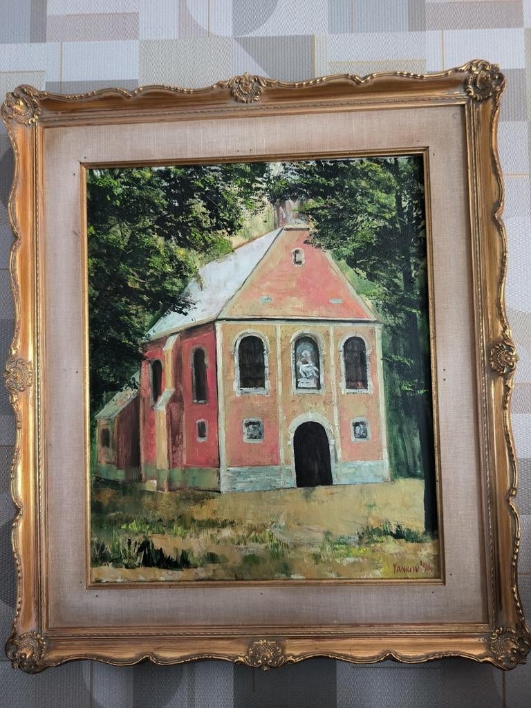 Groot schilderij boskapel Buggenhout, Antiek en Kunst, Kunst | Schilderijen | Klassiek, Ophalen