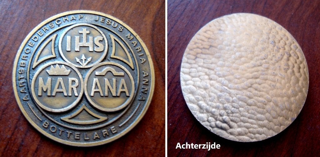 Medaille Aartsbroederschap Jezus-Maria-Anna te Bottelare, Verzamelen, Verzenden, Zo goed als nieuw, Overige typen, Christendom | Katholiek