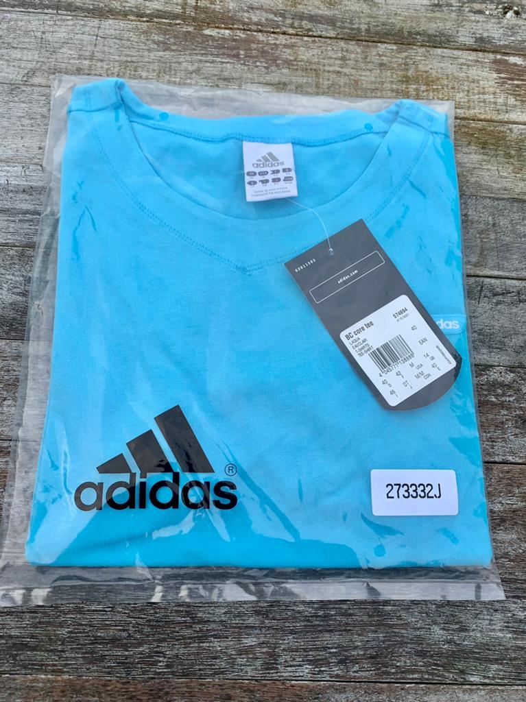 Adidas BC Core T-shirt turkooisblauw Nieuw label, Ophalen of Verzenden, Textiel