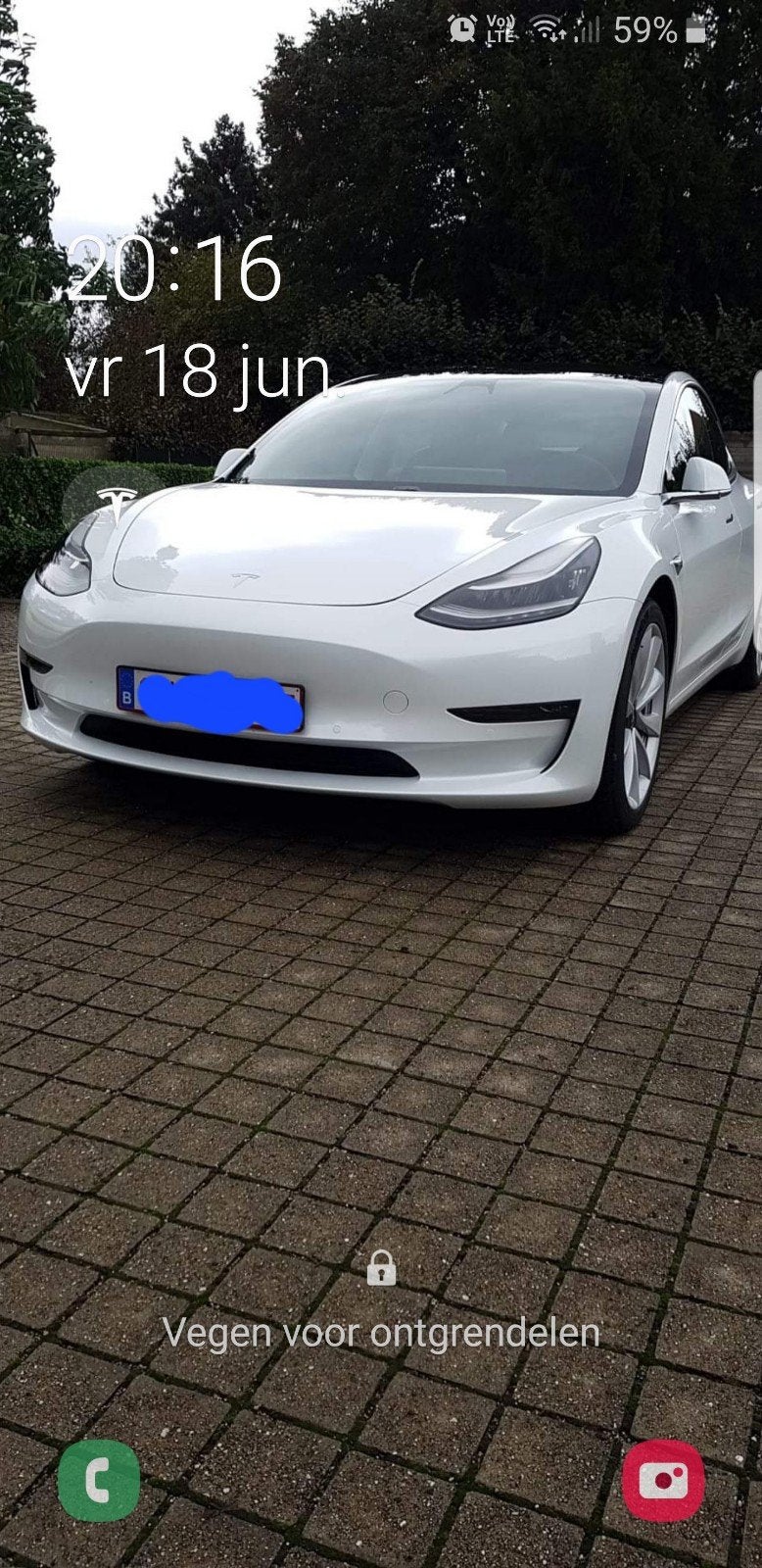 Alweeldrive long range parelmoer wit lederen interieur bouka, Auto's, Tesla, Particulier, Wit, Te koop