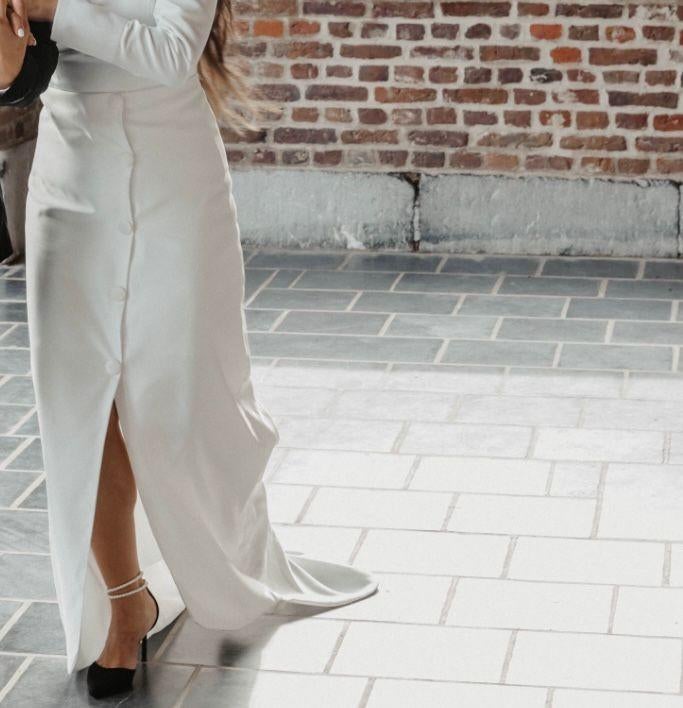 Trouwjurk, Kleding | Dames, Ophalen, Zo goed als nieuw, Maat 36 (S), Wit
