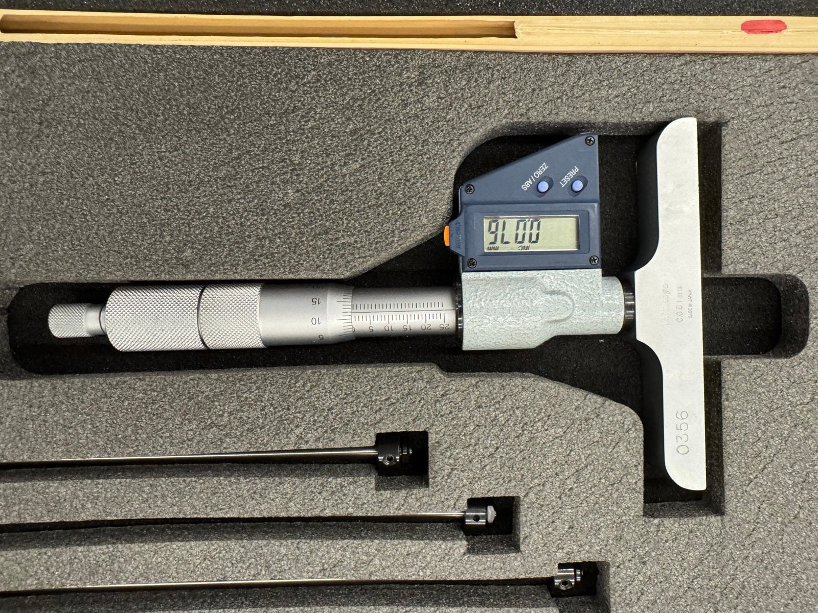 Mitutoyo precisie dieptemicrometer,Japan,complete set, Enlèvement ou Envoi, Comme neuf