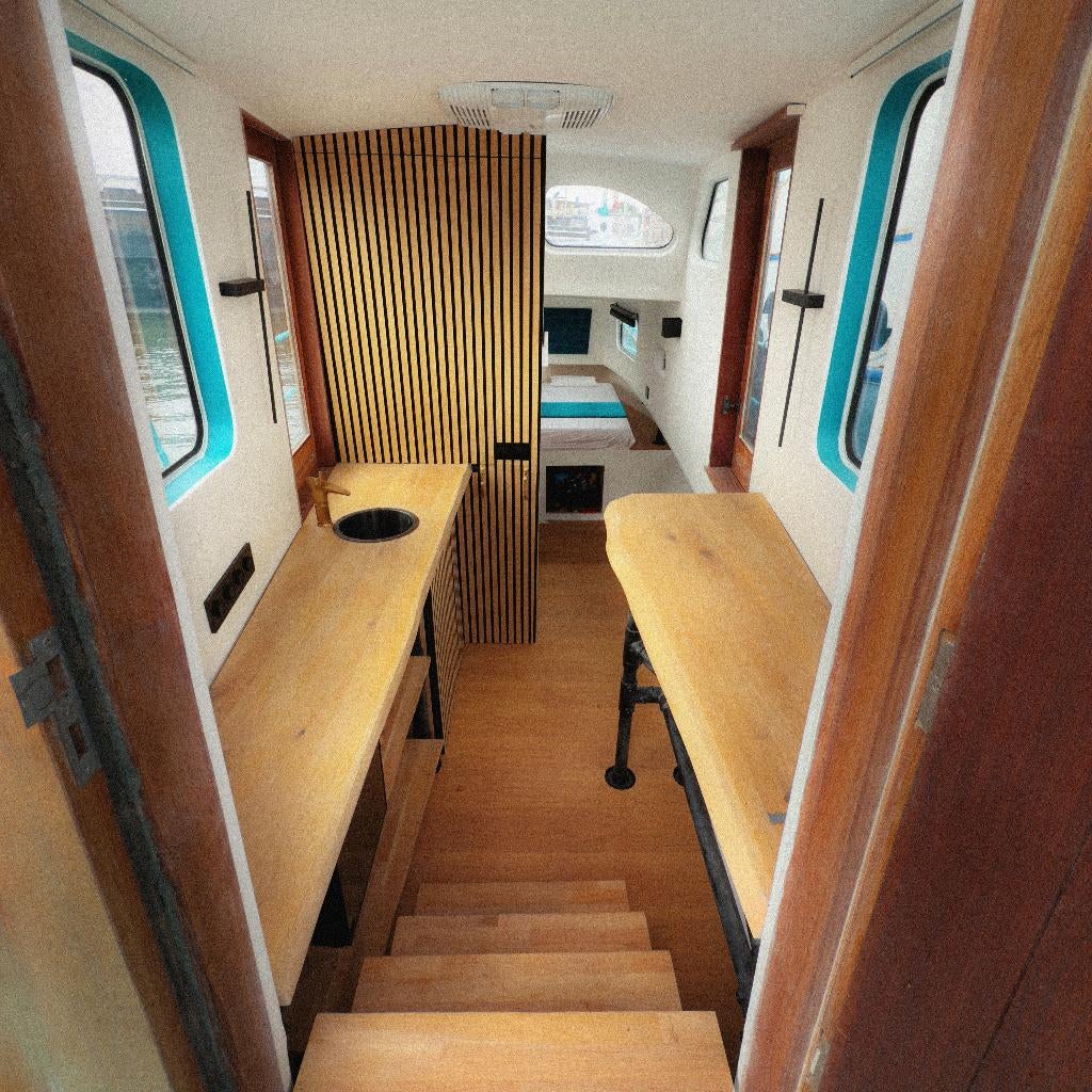 Woonboot staal 10m (Gasten- /2de-verblijf / Studentenwoning), Immo, 17 m², Verkoop zonder makelaar, 1 kamers, Gent