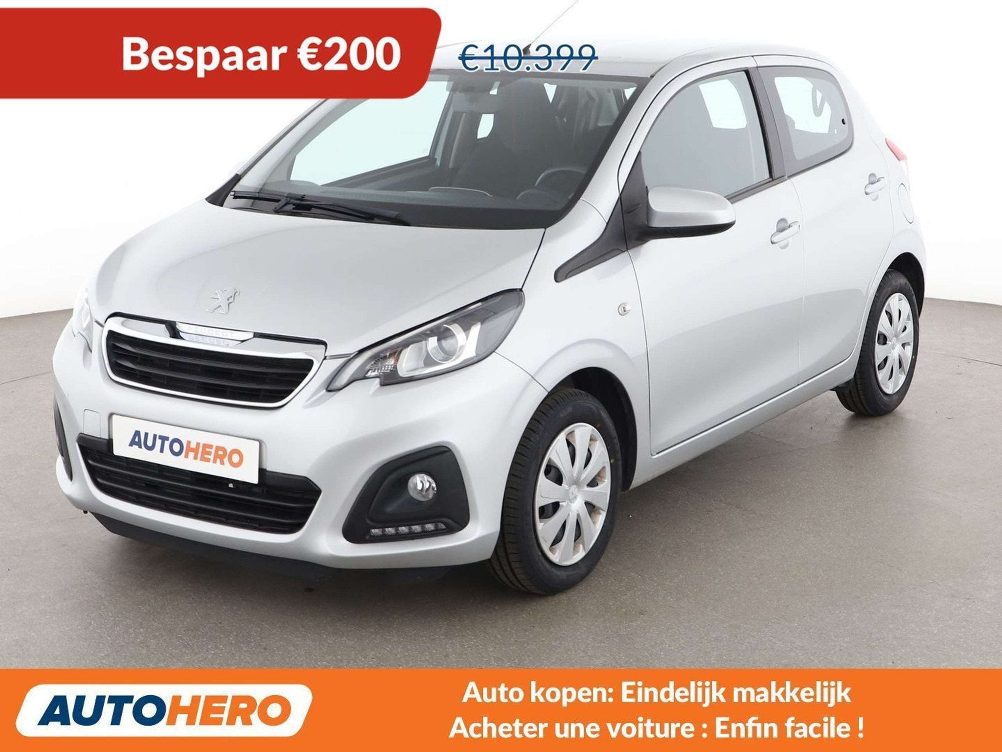 Peugeot 108 1.0 VTi Active (année de construction 2016), Argent ou Gris, Achat, 998 cm³, 69 ch