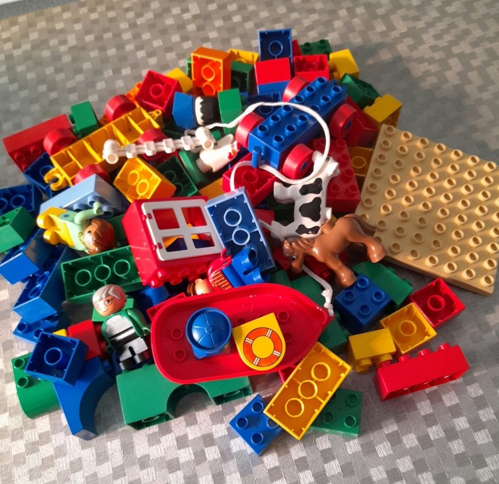 Losse duplo blokjes met grote opbergdoos,, Ophalen of Verzenden, Duplo